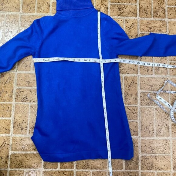 French Connection Blue Turtleneck Sweater - Picture 9 of 9